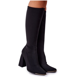 Saappaat kantapäällä joustavaa kangasta Musta vaikutus Wow