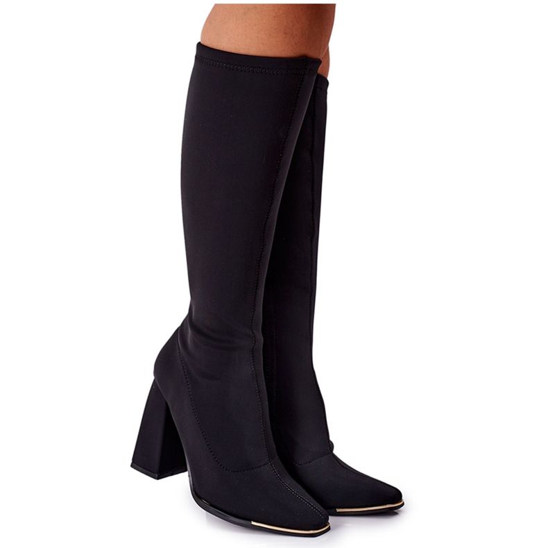 Saappaat kantapäällä joustavaa kangasta Musta vaikutus Wow