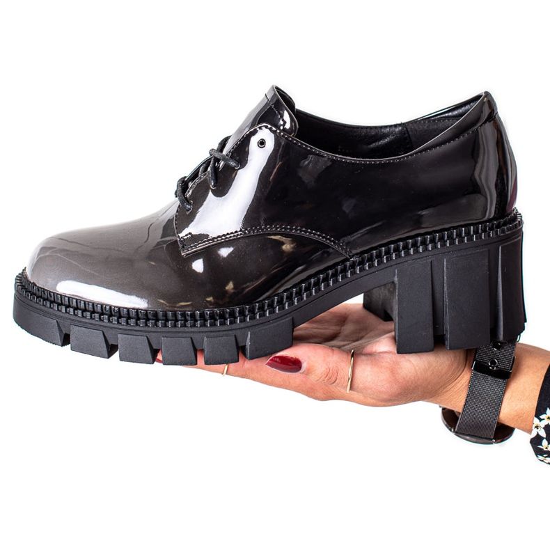 S. BARSKI Lakatut kengät S.BARSKI musta harmaa