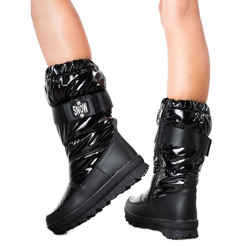 S. BARSKI S.BARSKI kiiltävät lumisaappaat musta