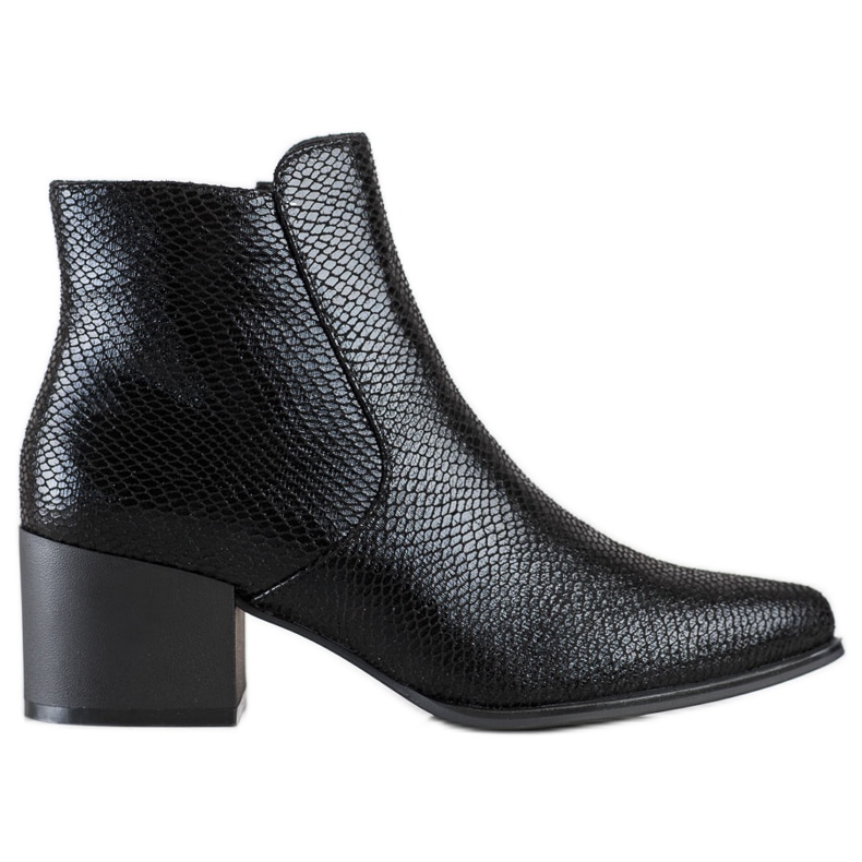 Hohtavat käärmepainatus Sergio Leone -saappaat musta