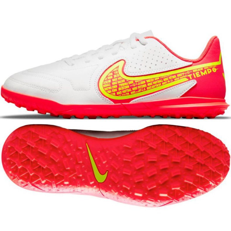 Nike Tiempo Legend 9 Club Tf Jr DA1334 176 jalkapallokengät valkoinen valkoinen