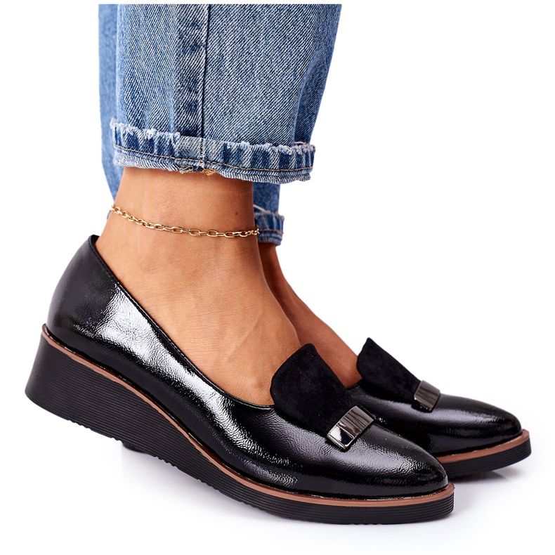 Lakatut kiilakengät POTOCKI 12032 musta