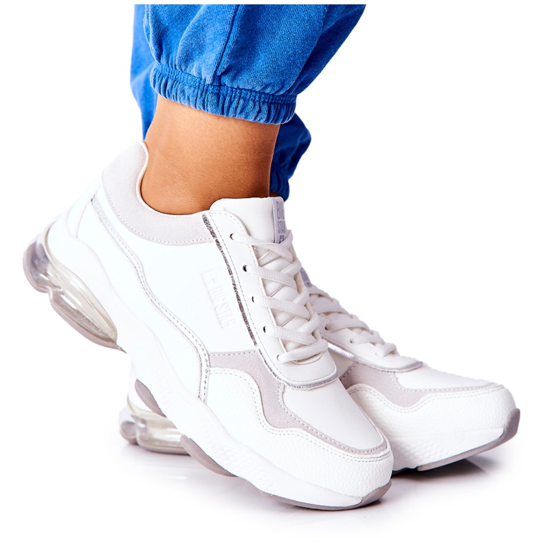 Naisten urheilukengät Memory Foam Big Star II274178 Valkoinen hopea