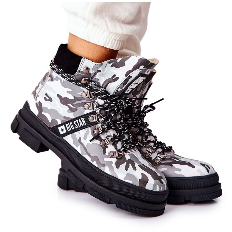 Nahka Trappers Boots Big Star II274368 Moro Black valkoinen