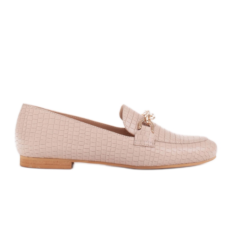 Marco Shoes Ballerinat kultaisella ketjulla beige