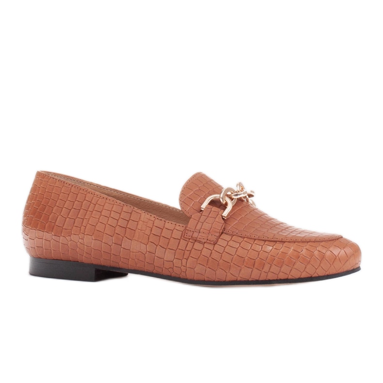 Marco Shoes Ballerinat kultaisella ketjulla ruskea