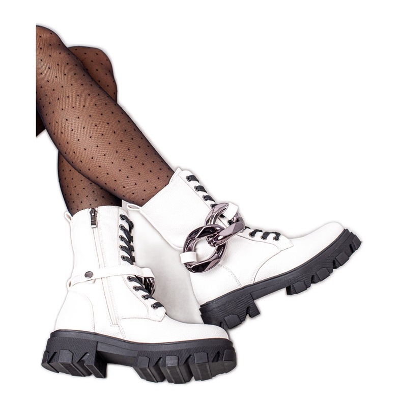 S. BARSKI Saappaat Workery Z Ozdobie S.BARSKI valkoinen