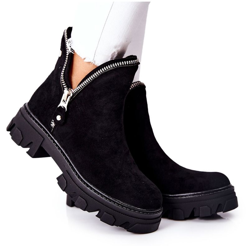 FI1 Naisten mustat rytmi mokkanahkaiset leikkaukset