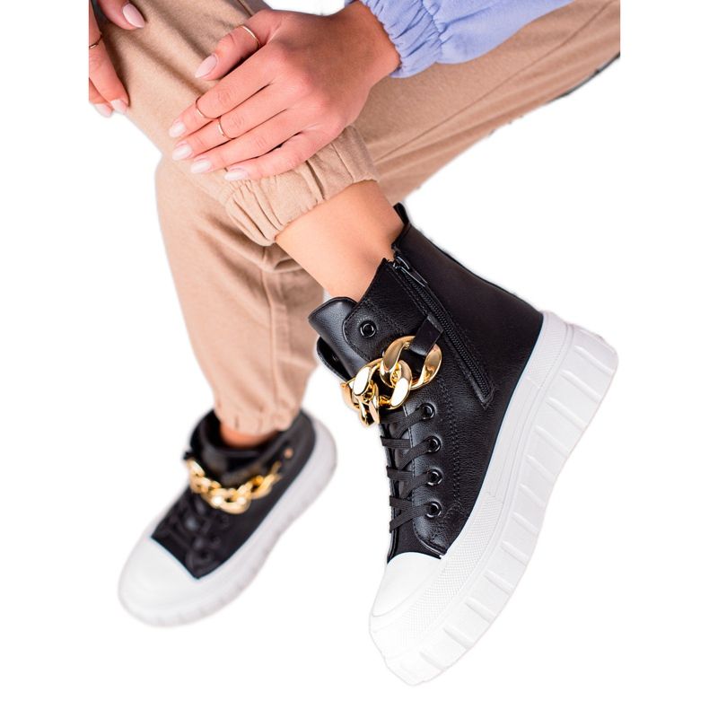 Seastar Korkeatasoiset lenkkarit ketjulla musta