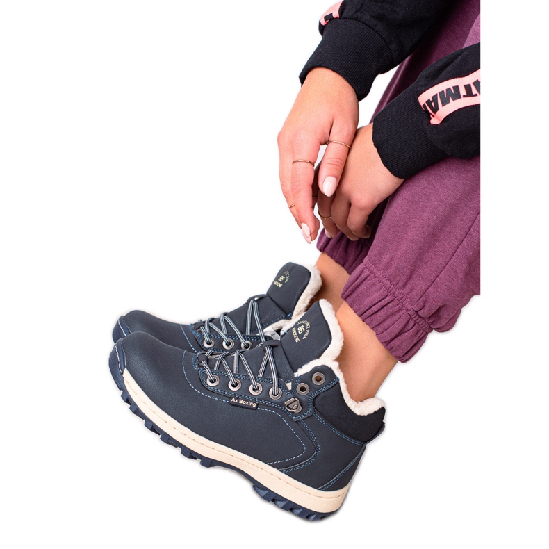 Ax Boxing Lämpimät vaelluskengät laivastonsininen