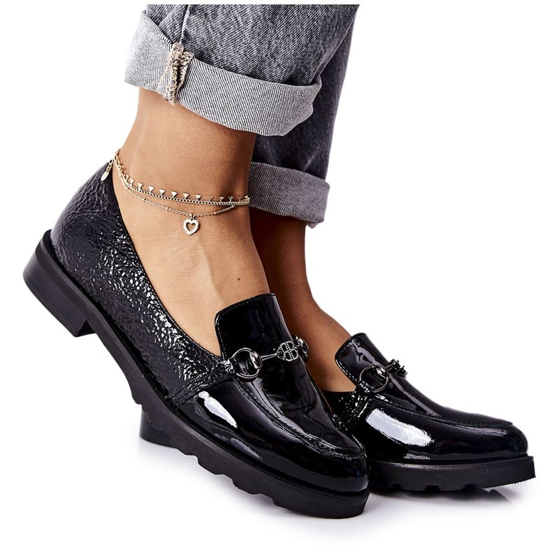 Nahkakengät Nicole lakattu musta 2667