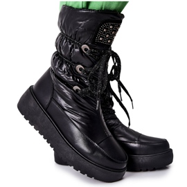 S.Barski Naisten mustat lämpimät lumisaappaat Chardonnay