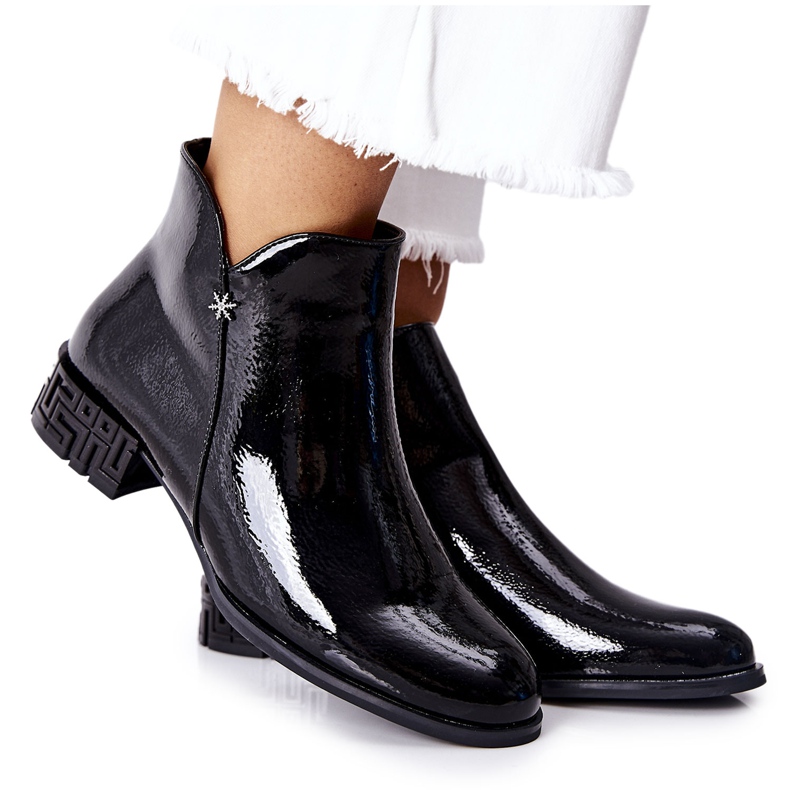 Matalat lakatut lämpimät saappaat Sergio Leone BT540 musta