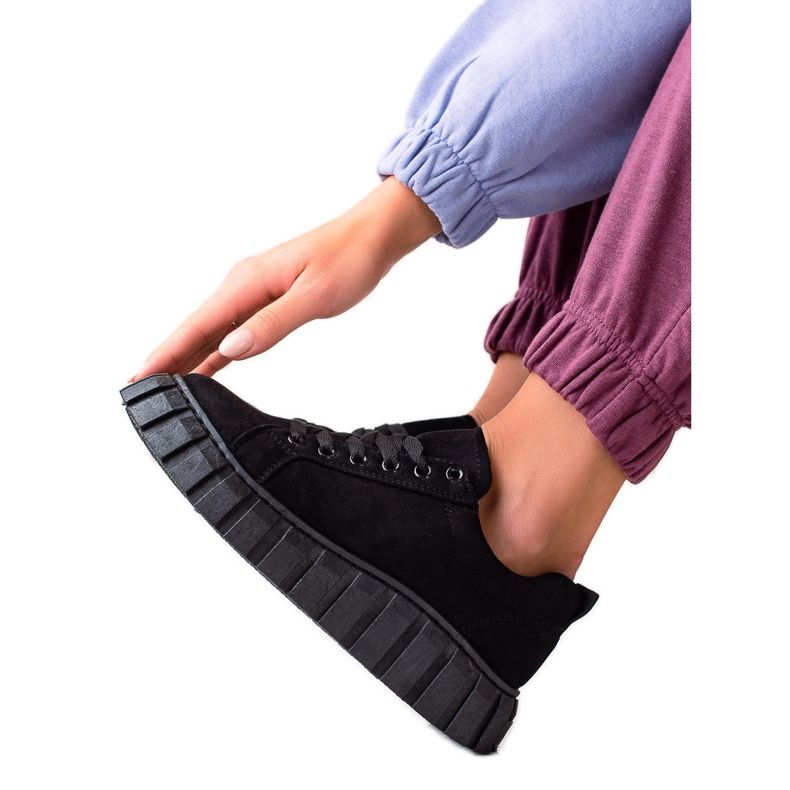 Sweet Shoes Suede Tennarit Platformilla musta