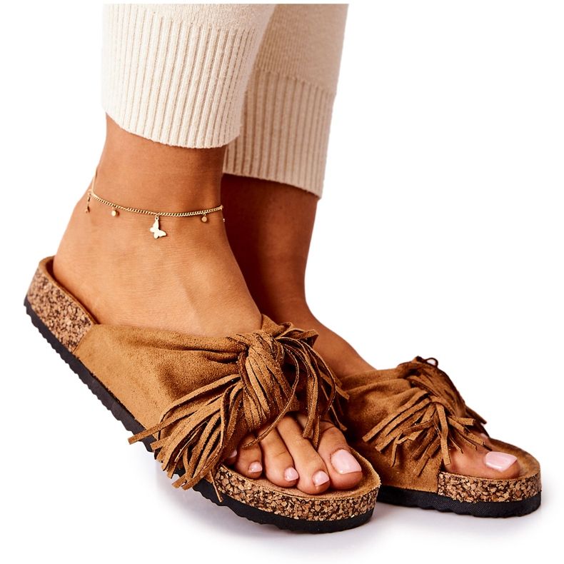 FW1 Camel Taryne Cork -pohjalliset varvastossut ruskea