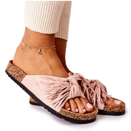 FW1 Vaaleanpunaiset Taryne -tossut korkkipohjassa vaaleanpunainen