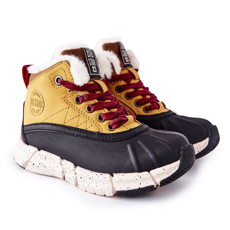 Lasten lämpimät saappaat Big Star II374072 Camel ruskea musta oranssi