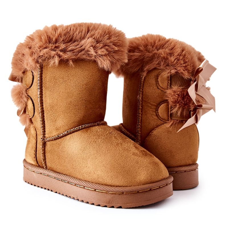 FR1 Lasten lämpimät saappaat jousilla Khaki Funky Snow Boots ruskea