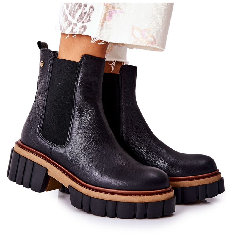 Maciejka mustat nahkasaappaat 05312-01