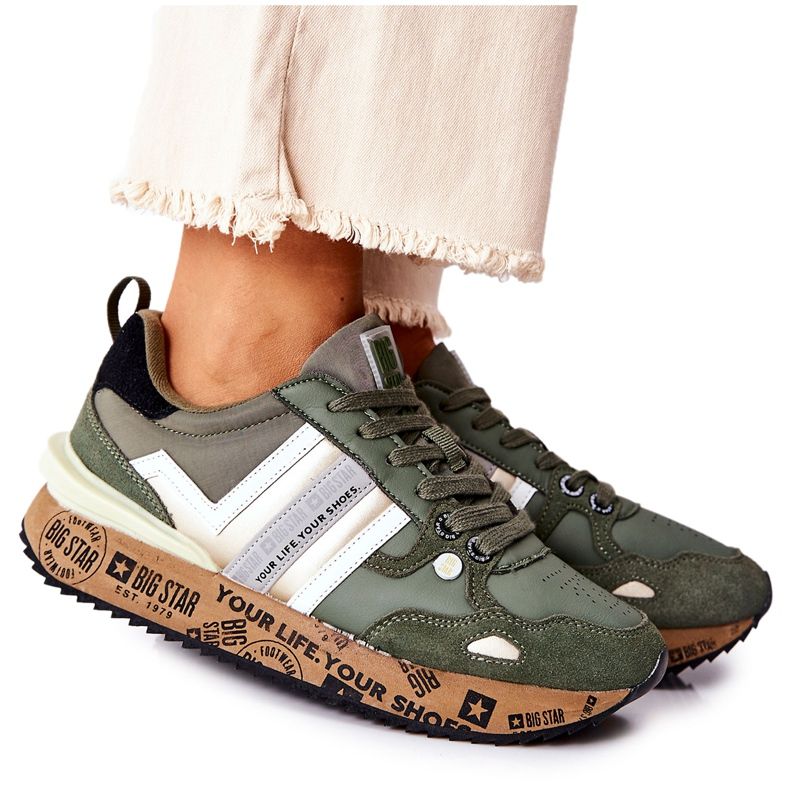 Naisten urheilukengät Big Star II274299 Khaki vihreä