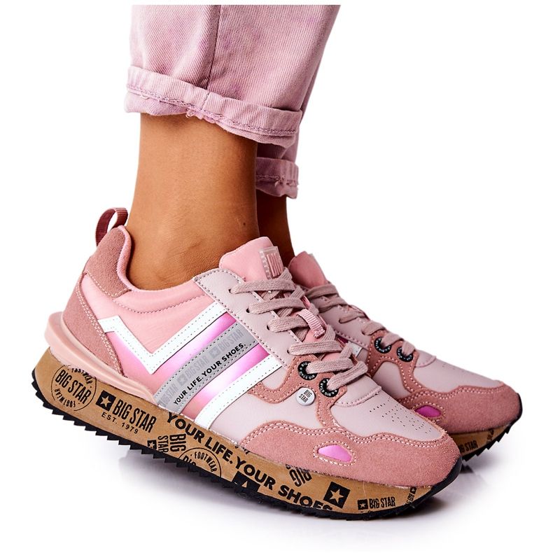 Naisten urheilukengät Big Star II274298 Pinkki vaaleanpunainen