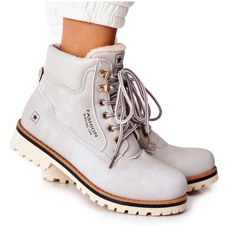 PE1 Naisten trapperit Timberki, lämmittävä vaaleanharmaa Tiempo