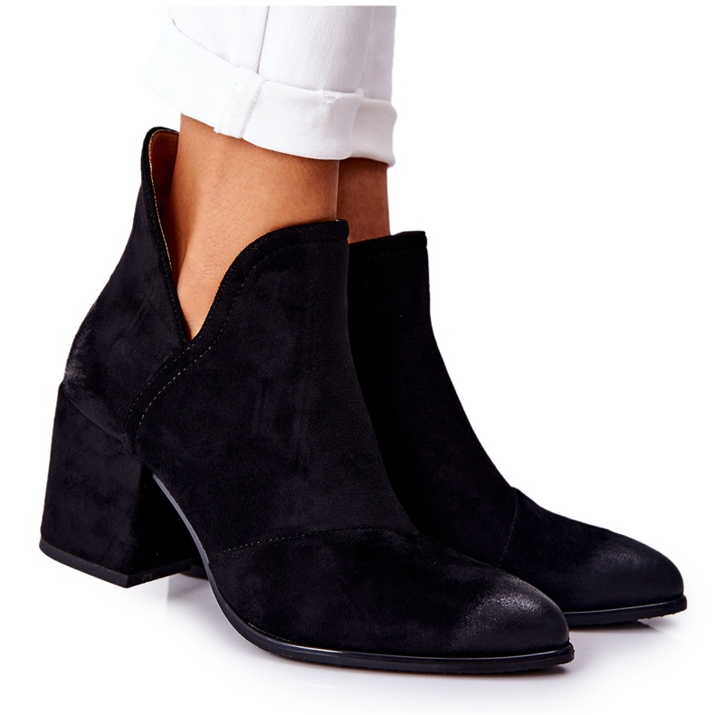 POTOCKI Klassiset saappaat mustalla Veriane -vetoketjulla