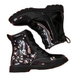 Tytön mustat saappaat eristetty Jr EVE326 valkoinen