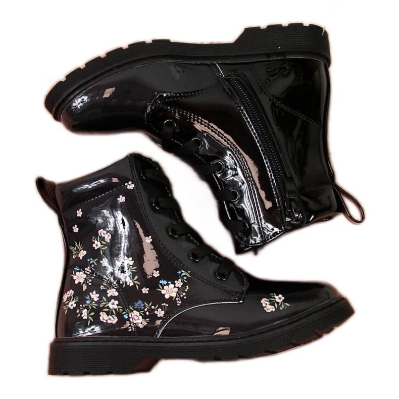 Tytön mustat saappaat eristetty Jr EVE326 valkoinen