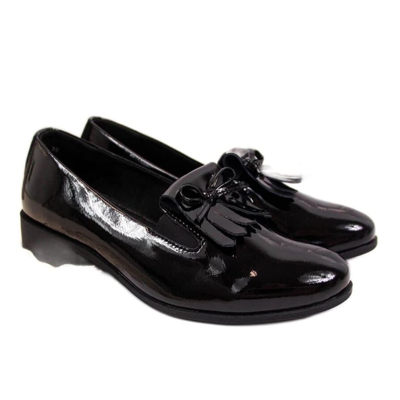 Lakatut kengät Filippo W PAW290 musta beige valkoinen