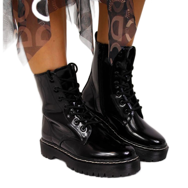 Lämpimät lakatut saappaat Vinceza W JAN55A musta