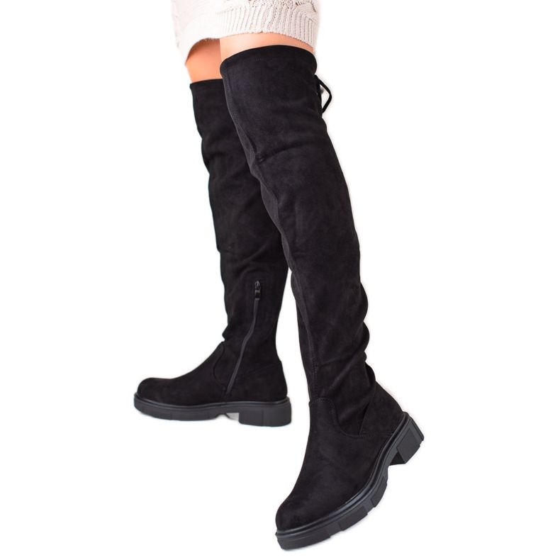 Seastar Korkeat mokkanahkaiset reisisaappaat musta