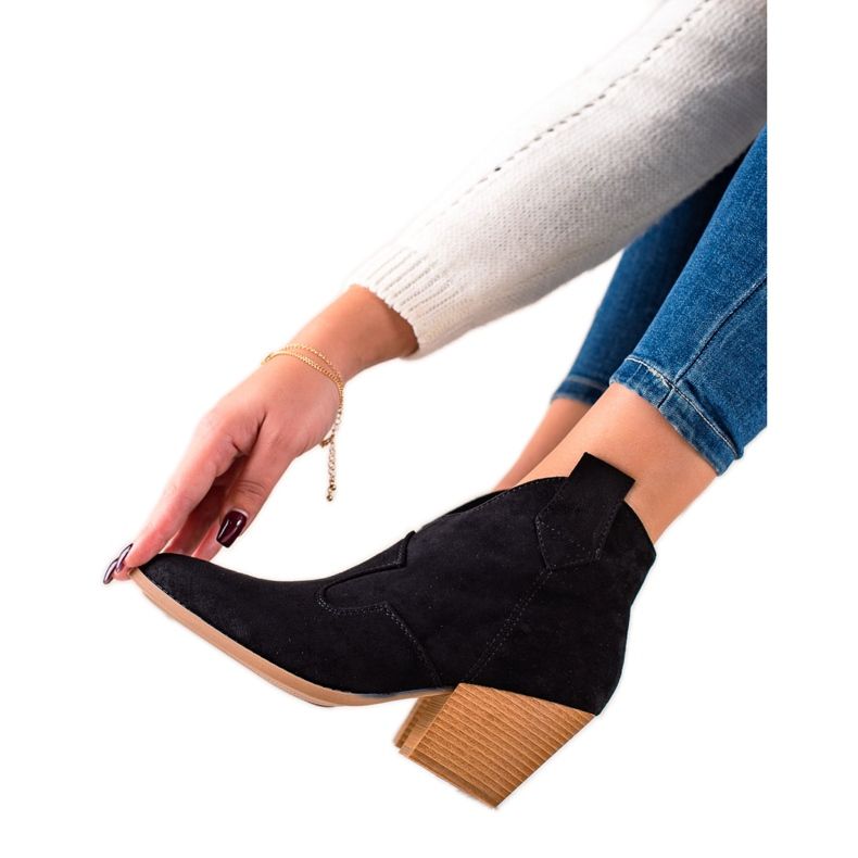 Lucky Shoes Mustat mokkanahkaiset saappaat