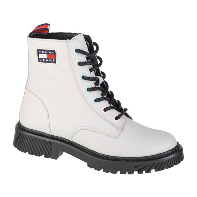 Tommy Hilfiger Farkut Iridescent Eyelets Flat Boot W EN0EN01537-YBL valkoinen