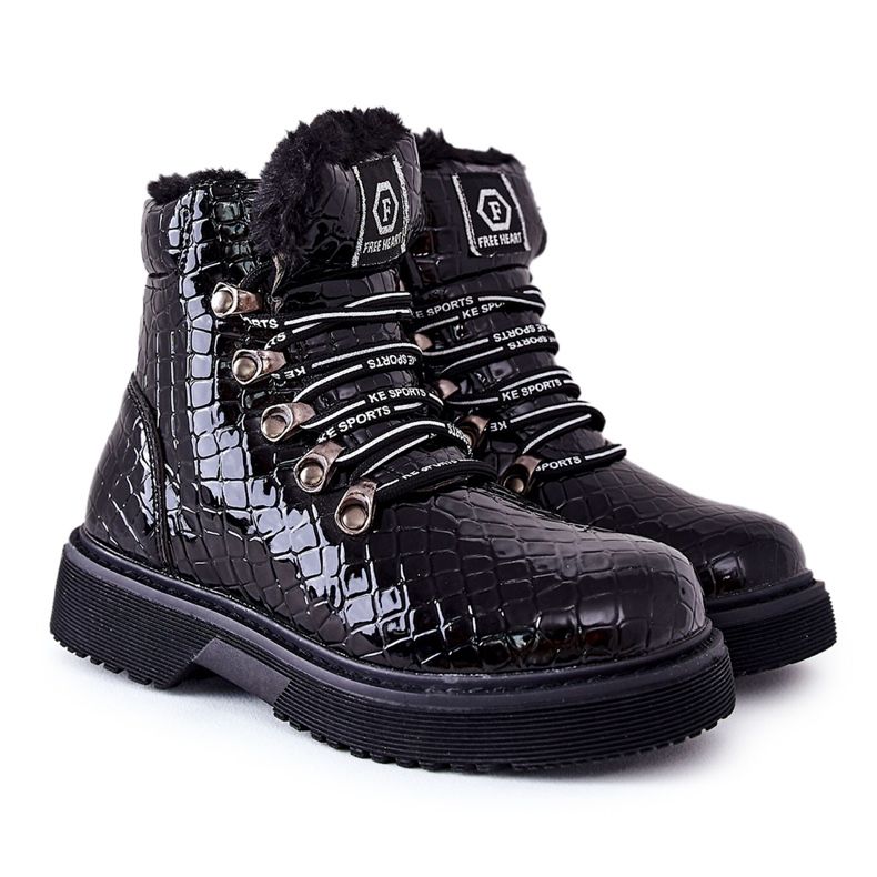 Lasten turkiseristetyt mustat saappaat Doreen