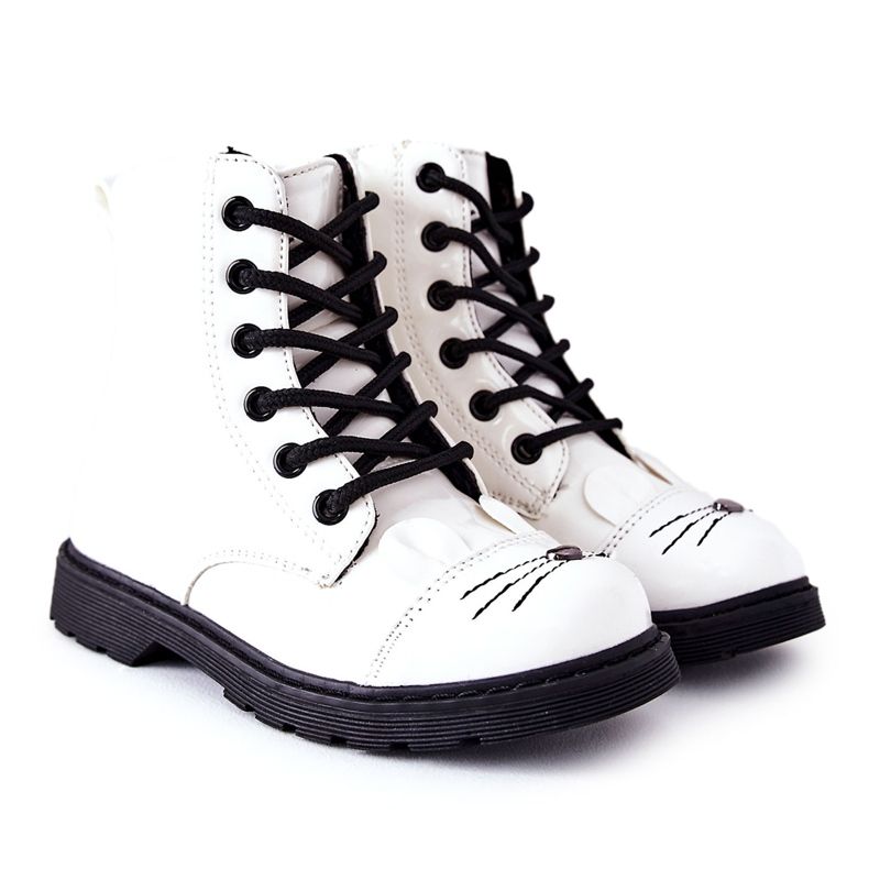 Lämmin saappaat työntekijät vetoketjulla Valkoinen hiiri