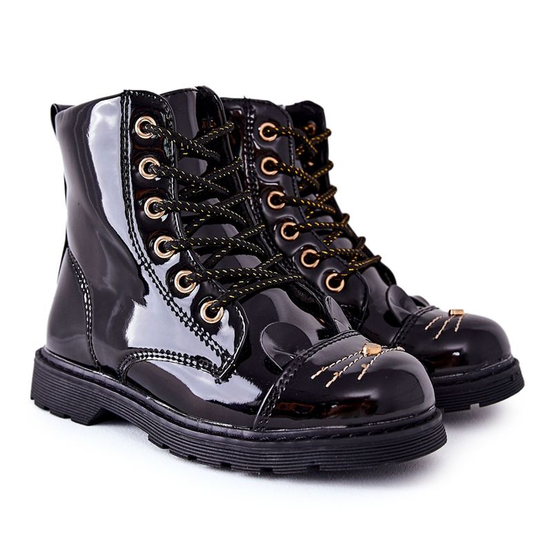 PE1 Musta Mousie lämpimät saappaat vetoketjulla