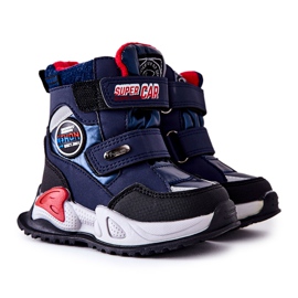 PJ2 Lämpimät lumisaappaat Saappaat Velcro Navy Blue Rizie tummansininen