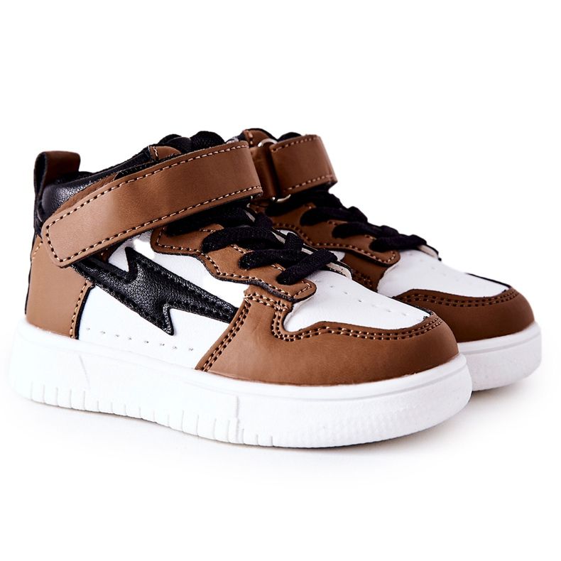 FR1 Lasten korkeat urheilukengät, valkoinen ja ruskea Bartnie musta