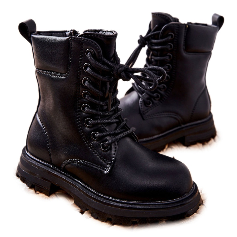 FR1 Klassiset lasten mustat saappaat vetoketjulla Clarika