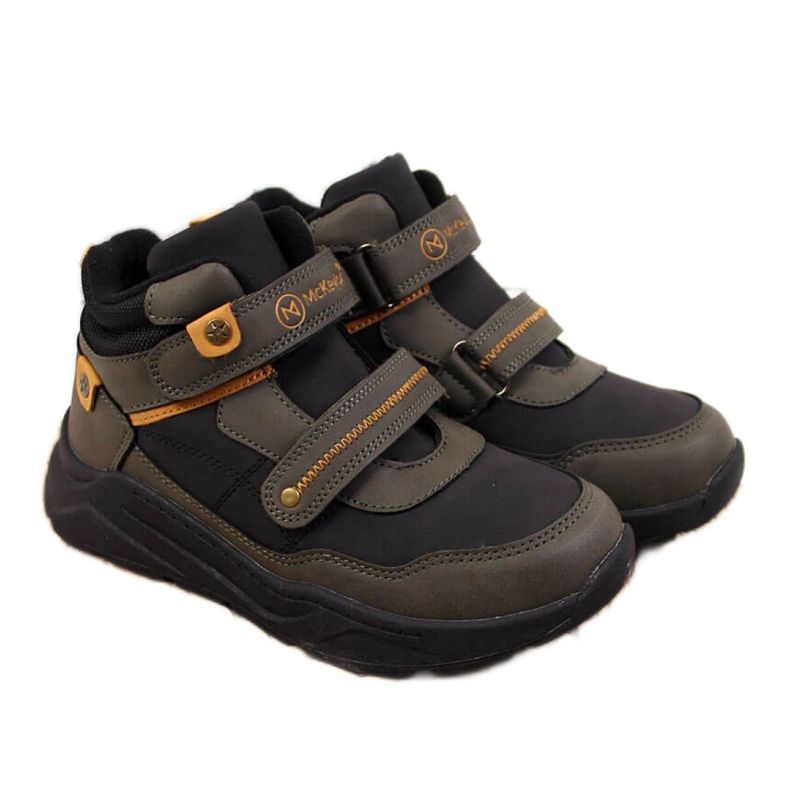 Velcro -eristetyt saappaat McKeylor Jr JAN59B khaki valkoinen vihreä