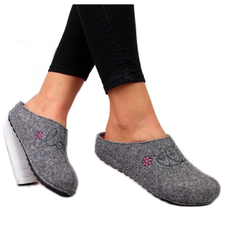 Tossut, joissa kirjonta Panto Fino W INT1632 harmaa