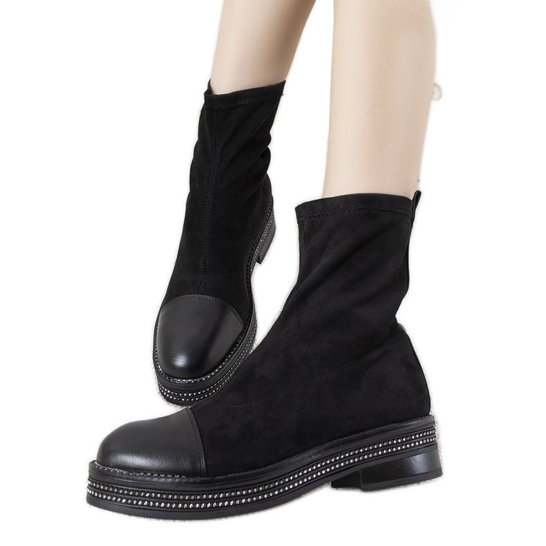 Mustat saappaat kuutioisella zirkonilla My Way