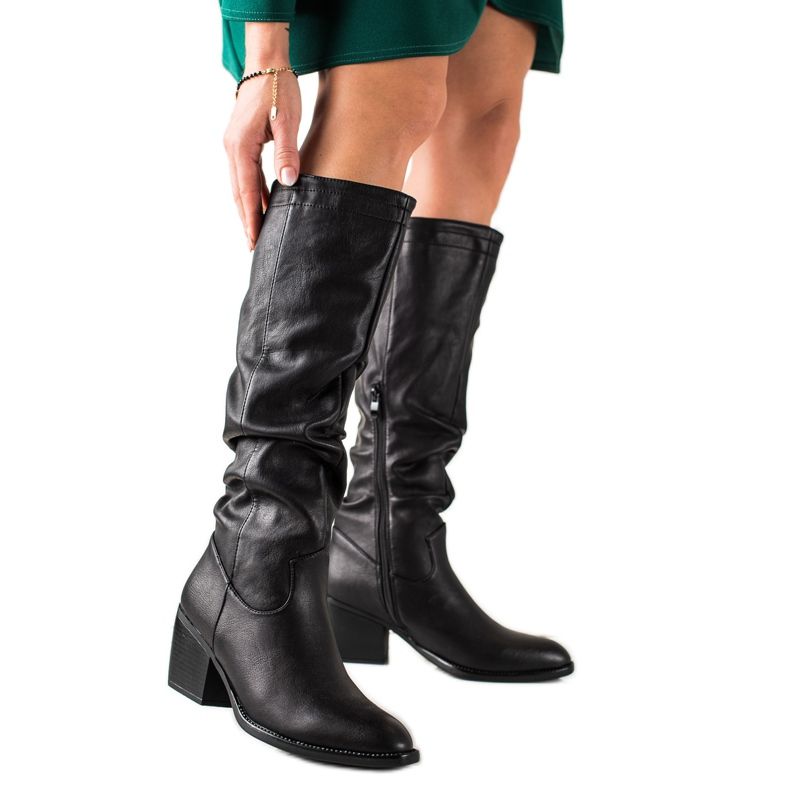 Super Mode Mustat saappaat Eco -nahalla