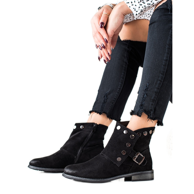 W. Potocki Mokkanahkakengät Potocki -koristeilla musta W. Potocki Mokkanahkakengät Potocki -koristeilla musta