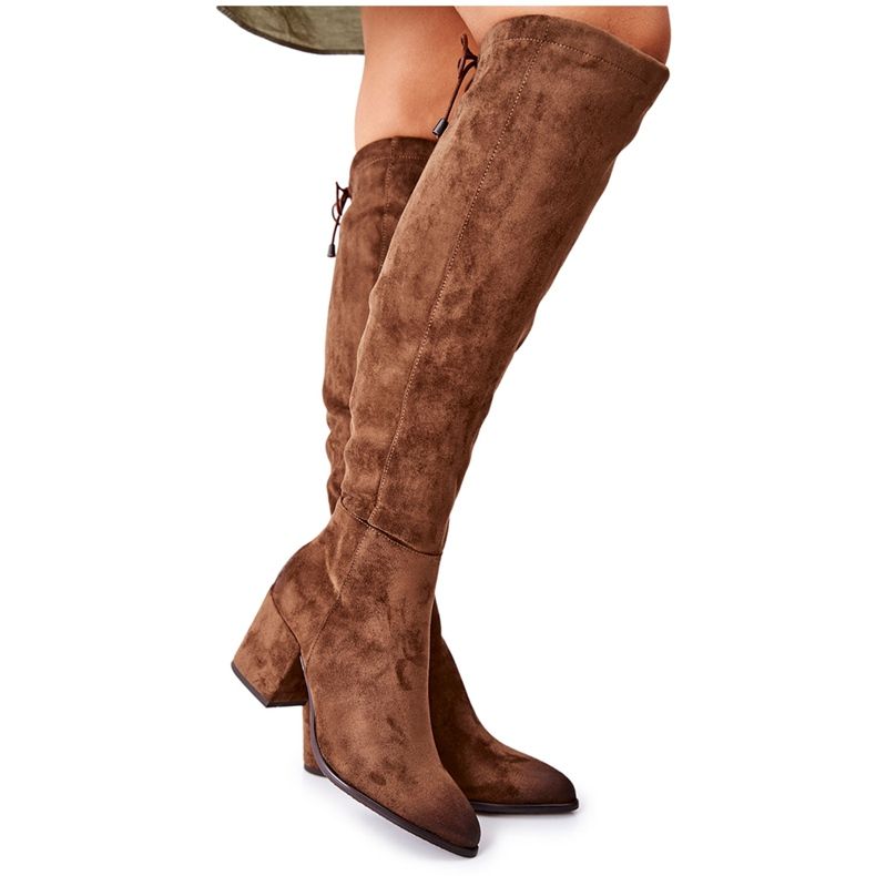 Vinceza Naisten saappaat kantapäässä Suede Brown Corrig ruskea khaki