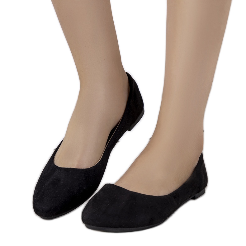 Julie mustat kiiltävät ballerinat naisille