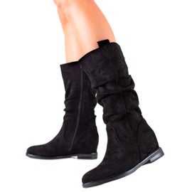 Renda Suede Wedge saappaat musta