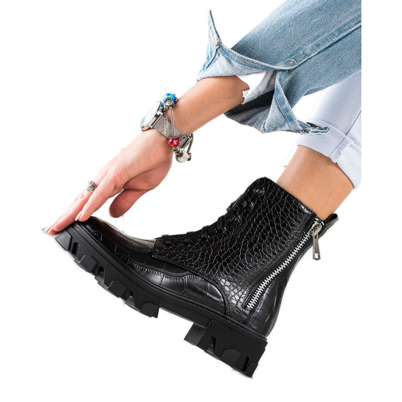 TRENDI Työntekijät koristeellisella vetoketjulla musta